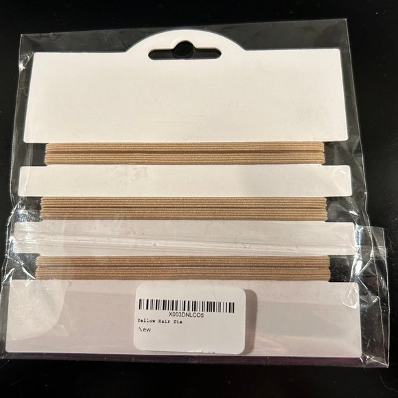 Bracelet Hair Ties - Yellow Chain Link on Beige cord by MAYA J - Picture 2 of 4